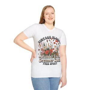 Camiseta estampada Vintage Florece'Alma soñadora que vaga libremente'