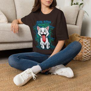 Cat T-Shirt — "Total Kitten Madness" Cute Crazy Cat Graphic Tee