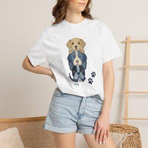 Puppy Stack T-Shirt — Cute Paw Print Dog Lover Tee