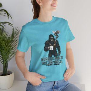 Graphic Tee — 'Morning Habits Are Universal' Bigfoot Coffee T-Shirt