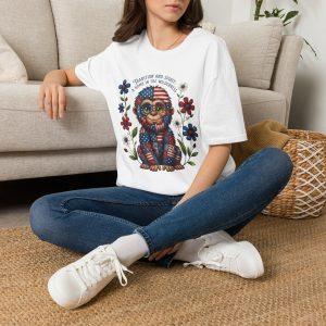 Patriotic Baby Monkey T-Shirt — "Tradition and Spirit: A Home in the Wilderness" Floral Tee