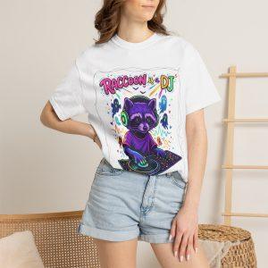 Raccoon DJ Neon Vinyl Party T-Shirt