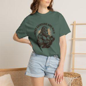 T-Shirt — 'Stay Grinding and Wild' Viking Weightlifting Graphic Tee