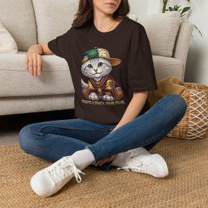 Cat in Snapback T-Shirt — Cute Urban Kitten Graphic Tee