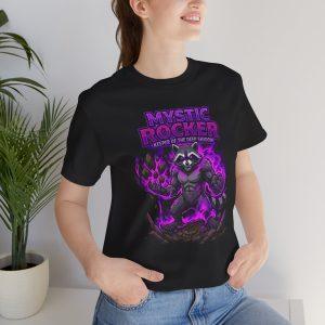 Mystic Rocker T‑Shirt — Purple Raccoon Sorcerer Graphic Tee