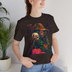 Scarecrow Skull Halloween Tee — Spooky Pumpkin Horror T-Shirt